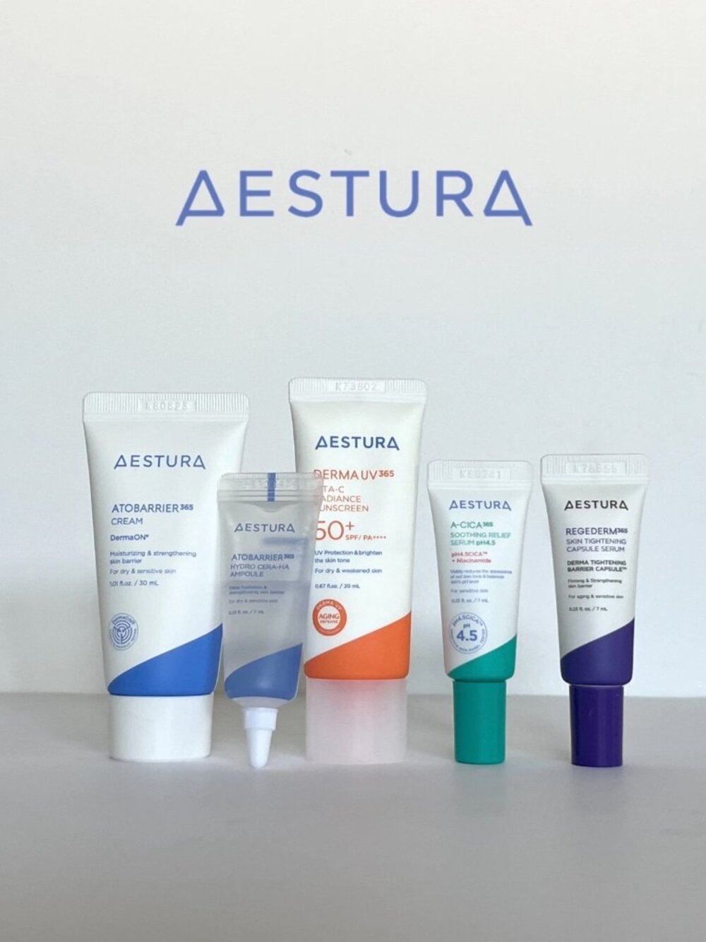 Korean Skincare Aestura 5 Pieces Travel Trial Kit Cream Sunscreen Serum Ampoule